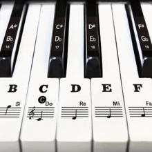 Large Removable Piano Keyboard Stickers - Piano Keyboard Stickers For Learning Notes - Removable, Bold Large Letter Labels, Suitable For 88/61/54/49/37 Keys - Ideal For Beginners - Multicolor - View 2