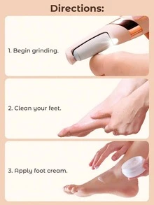 ملف قدم كهربائي، جهاز إزالة تصلب الجلد بالقدم قابل للشحن عبر USB مع سرعتين وبكرات قابلة للاستبدال وأضواء LED، أداة إزالة البشرة الصلبة احترافية لرعاية القدم للكعوب المتشققة والتصلب والجلد الميت، مناسب للرجال والنساء لإزالة الجلد الجاف والميت من القدم - متعدد الألوان - مشاهدة 11