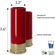 一套4个霰弹枪弹壳造型的烈酒杯，容量45毫升/1.5盎司，可用于盛装龙舌兰、伏特加、威士忌等利口酒，包括士兵造型和口红造型，Old South Brass品牌，原装12号烈酒杯，酒吧配件，新奇酒具，便携式烈酒杯，适合户外旅行、露营和狩猎。也适用于厨房、餐厅、酒吧、聚会、派对和节日庆典等场合。创意礼品套装，是烈酒爱好者的理想之选。 - 彩色 - 查看 10