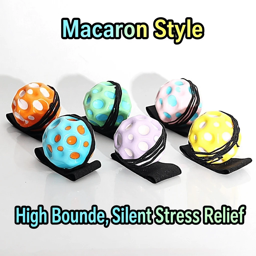 Gravity Challenge Moon Rock Bouncing Ball | Fun Wrist & Hand Strength Training Ball Outdoor Throwing Bounce Gadget Stress Relief & Sensory Restlessness Soothing Fun Sensory Toy - 波點 - 查看 1