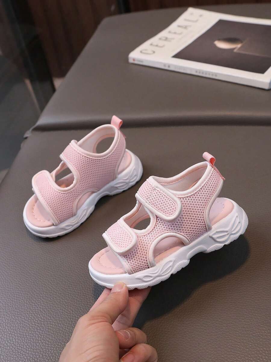 1双夏季新款多功能幼儿/儿童魔术贴凉鞋，耐磨 - 粉色 - 查看 1