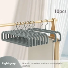 10个/包 天鹅绒防滑衣架，加厚款，带肩部凹槽，适用于西装、外套、夹克、裤子和连衣裙，衣柜收纳整理 - 銀色 - 查看 16