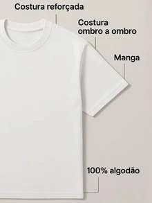 Camiseta Básica Ano Novo Casual Estampada Modelo: "Happy New Year 2024"- Alta Qualidade Melhor Escolha para as Festas Fim de Ano - Branco - Visão 2