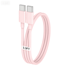 USB-C 轉 Type-C 充電數據線 [3.3FT/6.6FT] 長距離快充線，USB-C 電源線，相容 iPhone 17/16/15 Pro/Pro Plus/Pro Max，相容 Galaxy S26/S25/S24/S23/S22，Pro/Air 及更多機型，手機充電線 - 粉色 - 查看 13