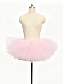 成人款五层薄纱蓬蓬裙，演出服派对蛋糕裙，可爱五层蓬蓬裙，适合圣诞节、角色扮演、派对等场合。 - 粉色 - 查看 3
