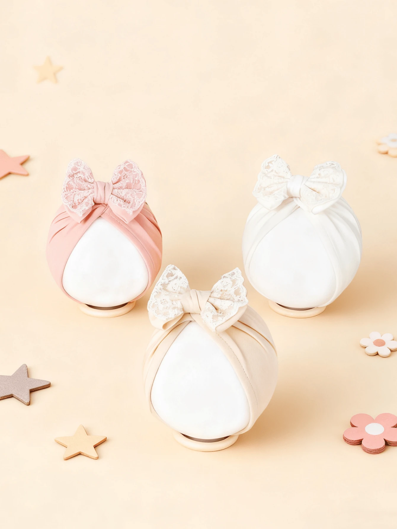 1pc Baby Girls Faux Cashmere Lace Bow Hat, Perfect Gift For Girls