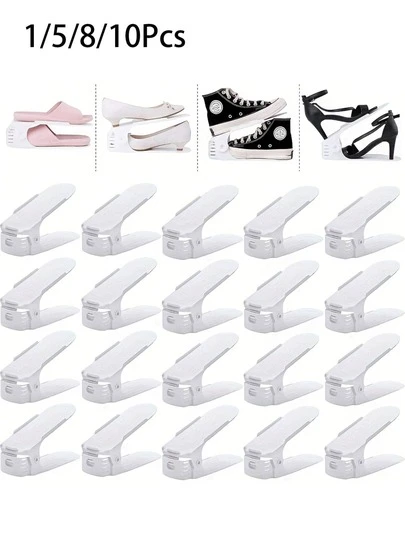 Adjustable Shoe Rack, Space-Saving Double-Tier Shoe Organizer, Sturdy Holder For High Heels And Sneakers, Tidy And Fashionable Shoe Cabinet, Stackable Shoe Box Rack, Shoe Rack Storage, Space-Saving Shoe Rack, Shoe Cabinet