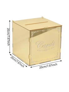 1pc Acrylic Wedding Card Box With Mirror Design - Ideal For Storing Wedding, Anniversary Cards, Best Gift, Wedding Decor, Home Decor, Room Decor, Party Favor