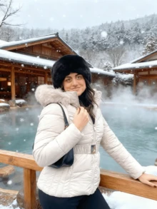 Women's Tie-Up Down Jacket, Faux Fur Hooded Coat And Cotton-Padded Coat, Creating A Stylish  Winter Look - Camel - View 7