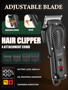 LQT 1件/2件/3件套专业理发器和胡须修剪套装，男士无线电动理发器，USB充电和数字显示，男士理发工具，便携式电动剃须刀，家用理发用品，圣诞节爸爸礼物，男士礼物