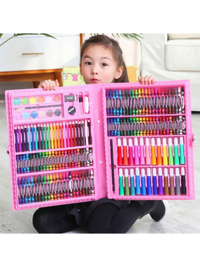 1 Set/168pcs Watercolor Pens, Art Painting Tools, Stationery Gift Painting Set, Writing Tools, School Supplies (Box Color And Pattern Randomly Shipped), Christmas Stocking Fillers, Fun, Christmas Stocking Fillers, Stocking Fillers, Socks