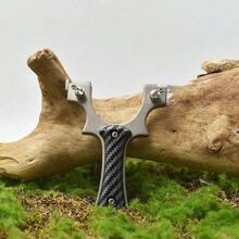 1 Set Outdoor Hunting Stainless Steel Straight Slingshot Kit, Suitable For Hunting, Shooting Practice, Stress Relief, Outdoor Shooting Entertainment, Hunting Games, Boys Outdoor Recreation, Slingshot Party Gift - Black - View 8