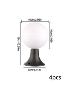 4pcs Solar Sphere Ground Lights, Warm Ambiance Lights For Garden, Pathway Illumination, Suitable For Garden Decor, Nighttime Path Lighting, Outdoor Cozy Landscaping And Multi-Scenario Decoration - Solar-powered Spherical Ground Lamp - View 13