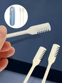 4pcs Bestselling Dual-Head Nose Hair Trimmer Set, Manual Cleaning, Can Trim Ear Hair, 360-Degree Rotating Nose Hair Trimmer, Unisex Design, Essential Personal Care Tool - Light Yellow - View 2