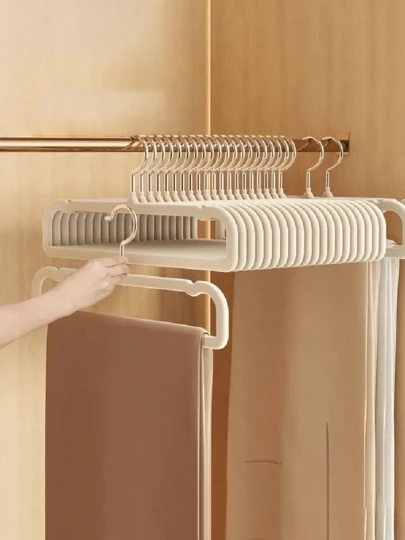 10 pezzi/confezione Grucce in velluto antiscivolo, resistenti, con scanalature per le spalle per abiti, cappotti, giacche, pantaloni e vestiti, organizzazione dell armadio