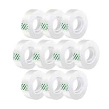 Transparent Adhesive Tape Roll, Non-Waterproof PP Material, Suitable For Gift Packaging, Packaging, Arts And Crafts, Plastic Surface Compatible, High-Quality Transparent Tape Refill For New Year, Compatible With Dispenser