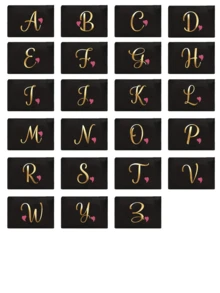 女士化妆包，黑色小号，金色字母A-Z，可用作化妆包、便携式洗漱包、可重复使用的化妆包、简约大容量旅行化妆包，可收纳耳机、数据线、配件、零钱包等，多功能便携，是送给女性的理想礼物，也是一款很棒的休闲收纳包。适合旅行、出差、宿舍收纳、日常通勤、返校礼物、情侣和家庭使用。 - 彩色 - 查看 2