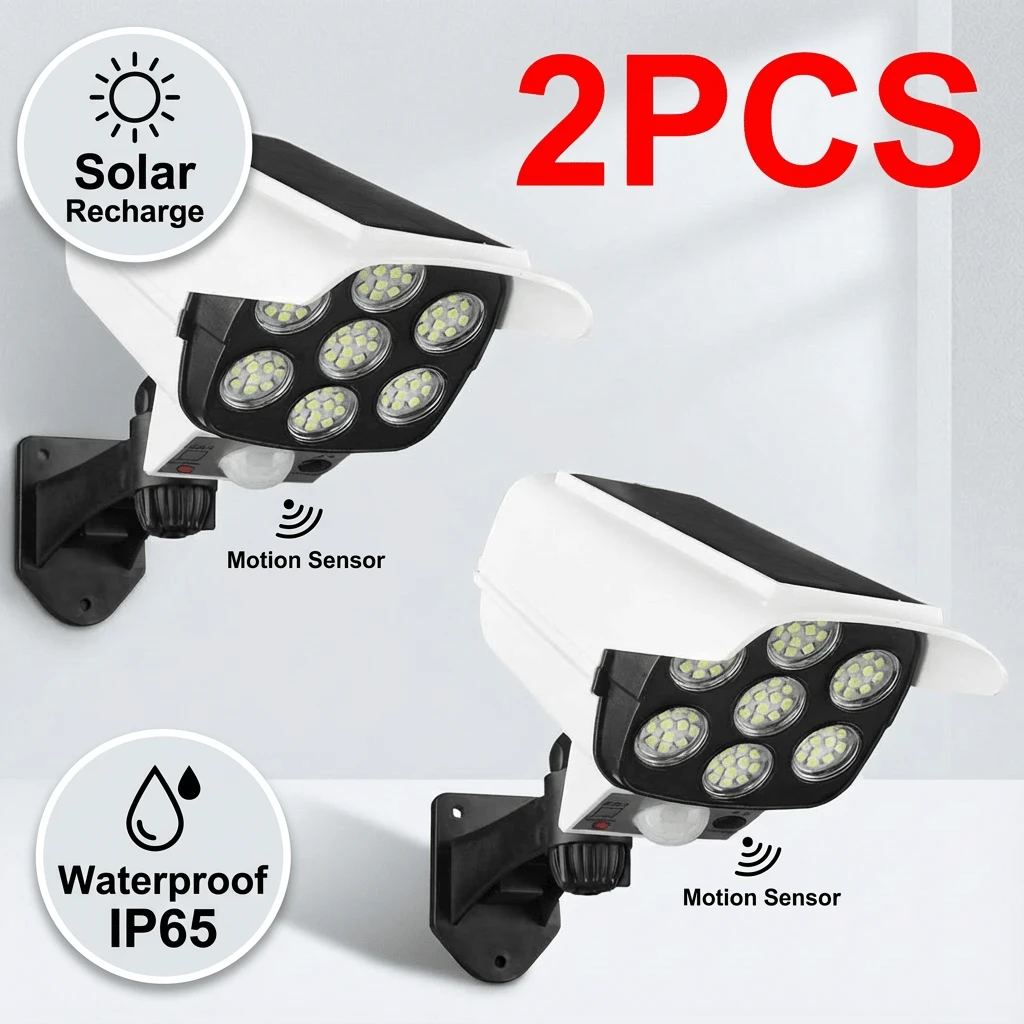 2pcs Solar Outdoor Wall Lights,Outdoor LED Solar Street Light. It Comes With A Remote Control And Motion Sensor For Home Decoration, Garden, Street, Terrace And Garage. IP65 Waterproof LED Garden Patio Deck Fence Decorative Solar Wall Lamps