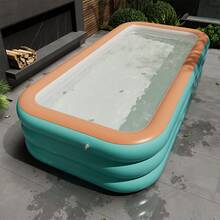 Extra Large 3-Tier Inflatable Swimming Pool, Foldable & Portable, Summer Water Park, Thick & Sturdy, Spacious, Suitable For Indoor/Outdoor Use, Ideal For Patio And Backyard Entertainment. Perfect For Summer Pool Parties And Outdoor Leisure. Foldable Design | Family Gathering Essential, Great Gift For Loved Ones. (Pump Not Included) - Multicolor - View 9