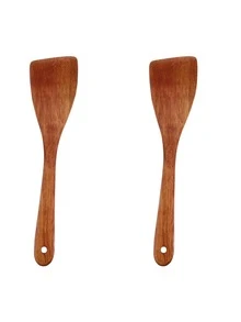 1PC High-Quality Heat-Resistant Solid Wood Non-Stick Pan Spatula - 12.99 Inch Long Handle Wooden Cooking Spoon, Smooth & Durable Surface, Easy To Clean, Suitable For Non-Stick Pans & Frying Pans, Ideal For Cooking, Grilling, Baking, Essential Kitchenware/Tableware For Families, Restaurants & Apartments, Perfect As A Cooking Spoon For Home Kitchen Sets, Wooden Spoon, Spoon Set & Kitchen Gift