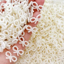 25/75/150 piezas Lazo, perlas artificiales de marfil decoración de lazo para el cabello para decoración de boda DIY, decoración diaria, material DIY para pasador de pelo, suministros de joyería DIY, productos hechos a mano