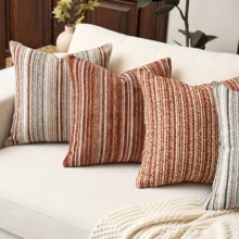 1pc Luxury Decorative Boucle Texture Square Throw Pillow Cover, Suitable For Sofa, Living Room, Bedroom, Farmhouse, Also Can Be Used As Gift, Without Pillow Insert - Caramel - View 9