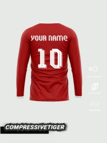 Liverpool Men's Red Football Jersey | Customizable Name And Number (Front/Back) | Quick-Dry Breathable Training Top | Sports - Red - View 2
