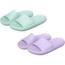 Kit Of 2 Pairs Of Cloud Comfort Slippers - Lilac/Green - View 9