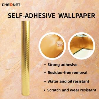 CHEONET-1Roll Thickened Kitchen Waterproof And Anti-Fouling Aluminum Film Wallpaper Cabinet Moisture-Proof Paper Waterproof-Proof Cabinet Self-Adhesive Aluminum Foil Paper Ugly Artifact Christmas Halloween Gift