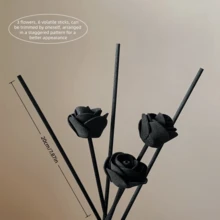 黑玫瑰香薰棒，家居装饰白玫瑰仿真花 - 彩色 - 查看 7