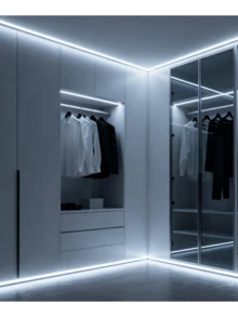 Dải đèn LED ánh sáng ấm, có thể cắt được, chạy bằng pin, đa chức năng, thích hợp cho hộp quà, tủ quần áo và tủ đựng đồ (không bao gồm pin). - Ánh sáng trắng - Xem 8