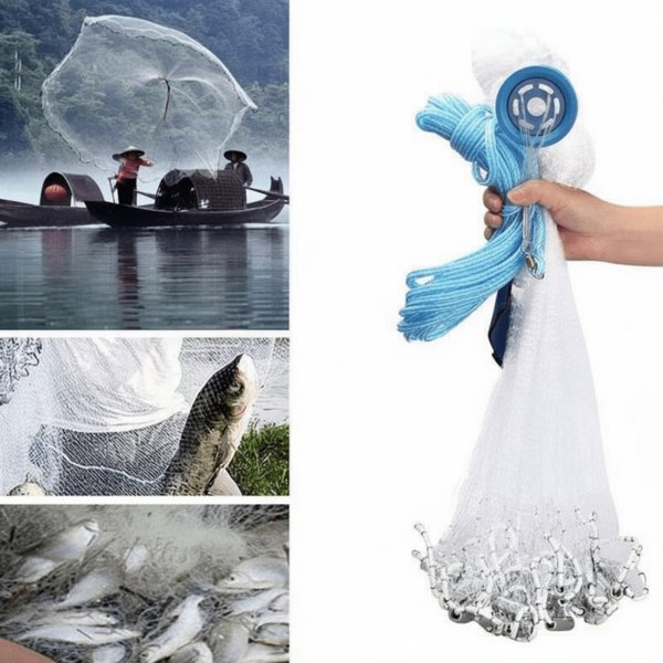 شبكة صيد مصنوعة يدويًا، شبكة صيد متينة بدون حلقات، ملحقات أدوات الصيد، 1.2/1.5/1.8/2.1/2.4/2.7م (47.24/59.06/70.87/82.68/94.49/106.3 بوصة)