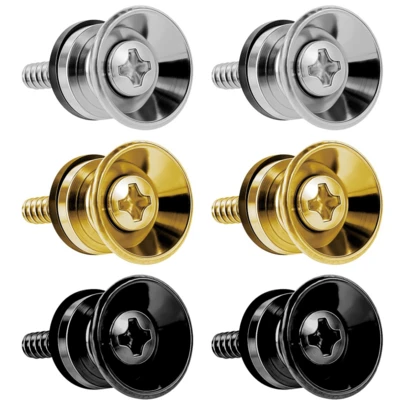2pcs Premium Alloy Guitar Strap With Quick Release Button - Gold And Black, And Fashionable For Acoustic Guitar, Electric Guitar And Bass - Ideal Gift For Musicians On Birthday, Easter, Day, Guitar Accessory Strap