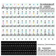 Large Removable Piano Keyboard Stickers - Piano Keyboard Stickers For Learning Notes - Removable, Bold Large Letter Labels, Suitable For 88/61/54/49/37 Keys - Ideal For Beginners - Multicolor - View 12