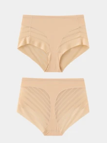 Mutandine modellanti senza cuciture da donna a vita alta, a righe, in rete, leggere e traspiranti, biancheria intima contenitiva per glutei e fianchi