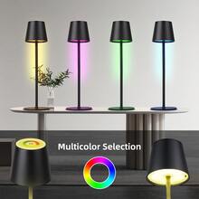 Cordless LED Desk Lamp, USB Rechargeable, Creative Portable RGB Table Lamp With Multiple Lighting Colors, Touch Control, Dimmable, Rechargeable Battery, Modern Design Lamp For Home Decor, Bedroom, Study, Office Lighting - Charging Model - View 2