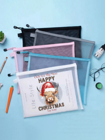 A Variety Of Colorful Mesh File Bags, Simple, Breathable And Easy To Store. It Is Available In Various Colors Such As Black, White, Pink And Blue. The Material Is Light, Thin And Durable. The Zipper Design Makes It Convenient For Storage And Retrieval.