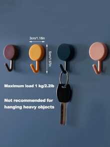 20pcs Self-Adhesive Wall Hooks Key Hooks Clothes Hangers Towel Hooks Strong Adhesive Removable Damage-Free Multi-Purpose Wall Mounts For Bathroom Bedroom Entrance Kitchen Living Room Hallway Home Organization Space-Saving Storage Decorative Colorful Random Colors Practical Easy To Stick Reusable Load-Bearing Design Ideal For Dorms Apartments Small Spaces Holiday Gift Ideas Halloween Thanksgiving Christmas Winter Festive Home Decor Party Essentials - Multicolor - View 3