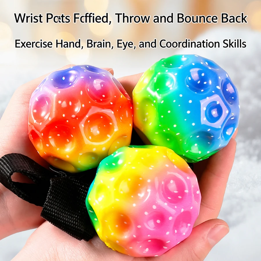 Gravity Challenge Moon Rock Bouncing Ball | Fun Wrist & Hand Strength Training Ball Outdoor Throwing Bounce Gadget Stress Relief & Sensory Restlessness Soothing Fun Sensory Toy - Dazzling - View 1