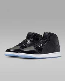 Nike Air Jordan 1 Mid Men's Patent SE 'Black Gold Jordans For Men852542-007 | Mid-Top Streetwear, Statement Sneaker - 黑色 - 查看 7