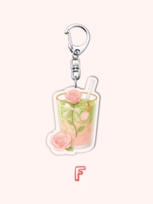 1個可愛抹茶蝴蝶結飲品吊飾/咖啡蝴蝶結飲品/可愛倉鼠拿咖啡吊飾，可用作日常包包配件、鑰匙圈、車鑰匙環等，抹茶與咖啡愛好者的完美禮物 - 彩色 - 查看 7