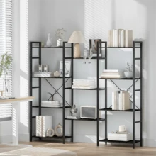 Standing Metal Storage Cabinet, With 11 Open Display Shelves For Clutter Organization & Home Decoration | Fits Entryway, Living Room, Bedroom, Home & Office | Ideal For Homeowners, Renters & Office Workers | Multi-Functional Storage Solution, Space-Saving Organizer, Modern Decorative Storage Unit - Multicolor - View 2