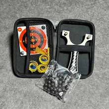 1 Set Outdoor Hunting Stainless Steel Straight Slingshot Kit, Suitable For Hunting, Shooting Practice, Stress Relief, Outdoor Shooting Entertainment, Hunting Games, Boys Outdoor Recreation, Slingshot Party Gift - Black - View 1