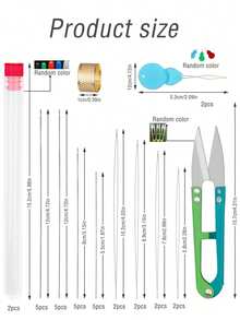 1 Set DIY Beading Needles, Includes Middle Hole Beading Needles, Thin Long Seed Bead Needles, Jewelry Making Tools For Bracelets, Necklaces (Random Color Accessories)