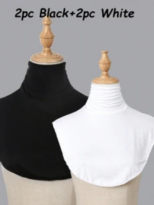 2条装女士保暖抓绒立领围巾，防风舒适，四季皆宜，是搭配连衣裙的理想之选。 - 純色 - 查看 25