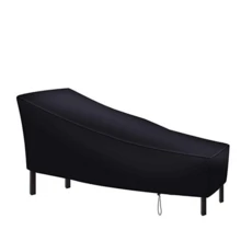 1pc Outdoor Waterproof Patio Chaise Lounge Chair Cover UV Resistant Lounger Covers Heavy Duty Weatherproof Patio Sofa Furniture Covers Black,Kitchen Decor,Household Items - Black - View 13