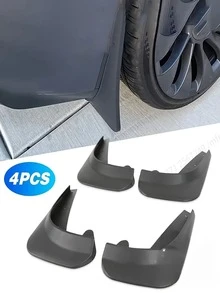 一套 4 个通用汽车挡泥板 - 前后轮保护器，采用耐用的 PP 材料制成，用于保护汽车的前后轮，适用于各种天气条件，易于安装，通用型，适用于紧凑型汽车和小型车辆，兼容欧洲及更多地区。