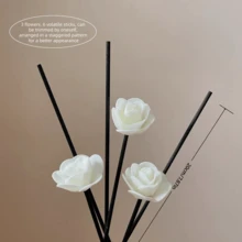 黑玫瑰香薰棒，家居装饰白玫瑰仿真花 - 彩色 - 查看 4