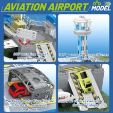 Bộ đồ chơi sân bay, bao gồm bản đồ trò chơi, tháp điều khiển, radar, container, nhà chứa máy bay, máy bay vận tải, máy bay chở khách, phương tiện. Đồ chơi giáo dục STEM và quà tặng sinh nhật/giáng sinh/năm mới cho trẻ em từ 3-12 tuổi - Màu xanh lam - Xem 6