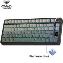 AULA S75 PRO Wireless Mechanical Keyboard, Triple-Mode Sealed Structure, Equipped With Multifunctional Display Screen And Knob, 75% Layout Hot-Swappable Gaming Keyboard, Pre-Lubricated Switches, RGB Backlight, PBT Keycaps, 4000mAh Battery, Smooth Tactile PC Gaming Keyboard - Multicolor - View 14